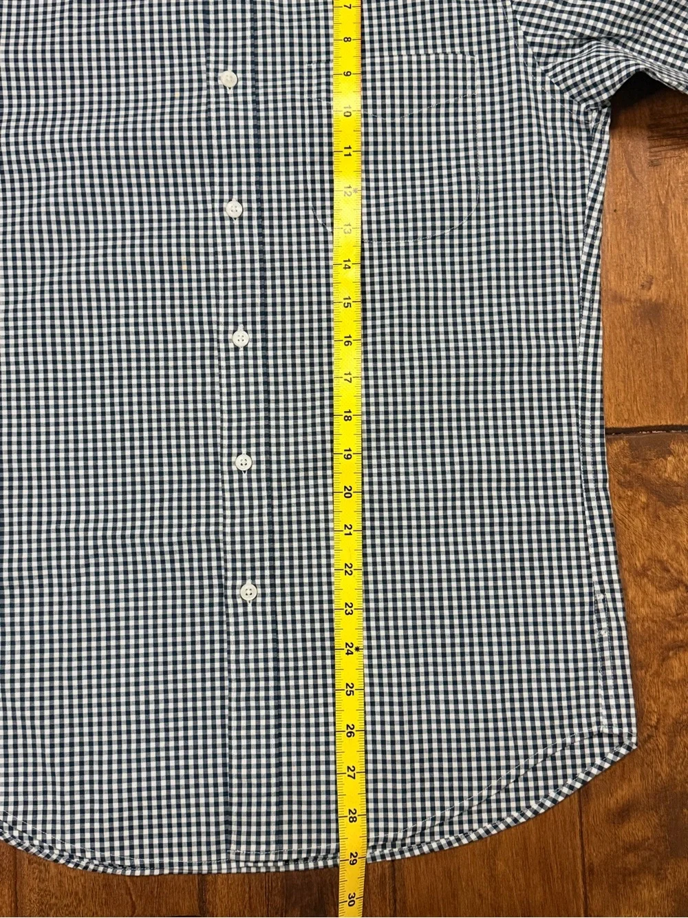 J. Crew Navy and White Gingham Button-Down Shirt Long Sleeve sz. S